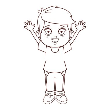 Sevimli çocuk çizgi film vektör çizim grafik tasarım