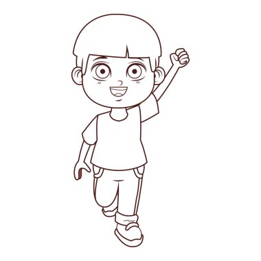 Sevimli çocuk çizgi film vektör çizim grafik tasarım