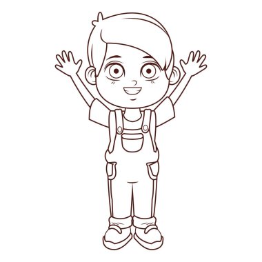 Sevimli çocuk çizgi film vektör çizim grafik tasarım