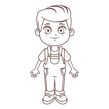 Sevimli çocuk çizgi film vektör çizim grafik tasarım