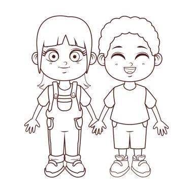 şirin çocuk çizgi film vektör çizim grafik tasarım