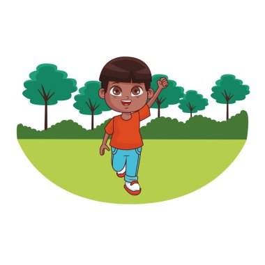 Sevimli çocuk çizgi film vektör çizim grafik tasarım