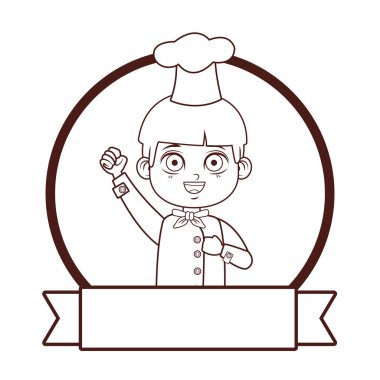şirin şef çocuk çizgi film vektör çizim grafik tasarım