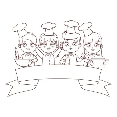 şirin şef çocuk çizgi film vektör çizim grafik tasarım