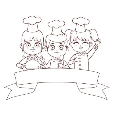 şirin şef çocuk çizgi film vektör çizim grafik tasarım