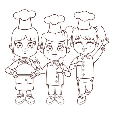şirin şef çocuk çizgi film vektör çizim grafik tasarım