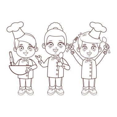 şirin şef çocuk çizgi film vektör çizim grafik tasarım