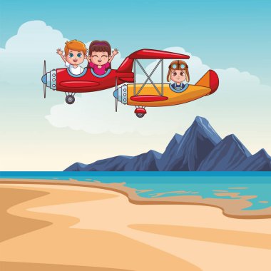 şirin çocuk çizgi film vektör çizim grafik tasarım