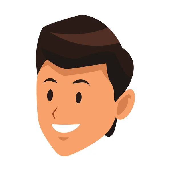 Hombre Solo Enfrentan Joven Vector Ilustración Diseño Gráfico — Vector de stock