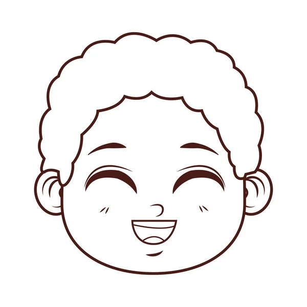 Милий Хлопчик Обличчя Мультфільм Векторна Ілюстрація Графічний Дизайн — стоковий вектор