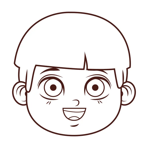 Lindo Niño Cara Dibujos Animados Vector Ilustración Diseño Gráfico — Vector de stock