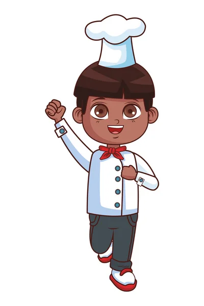 Cute Chef Boy Cartoon Vector Illustration Graphic Design — Stock Vector