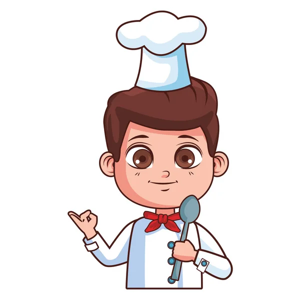 Cute Chef Boy Cartoon Vector Illustration Graphic Design — Stock Vector