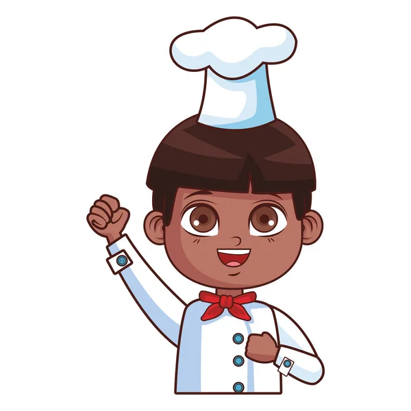 Niedlich Chef Junge Cartoon Vektor Illustration Grafik Design — Stockvektor