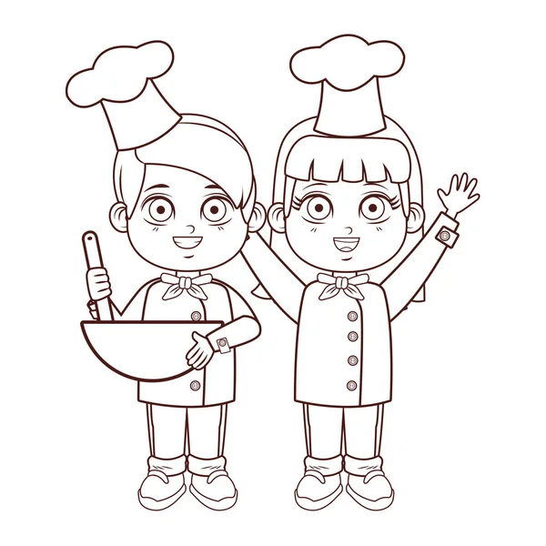 şirin şef çocuk çizgi film vektör çizim grafik tasarım