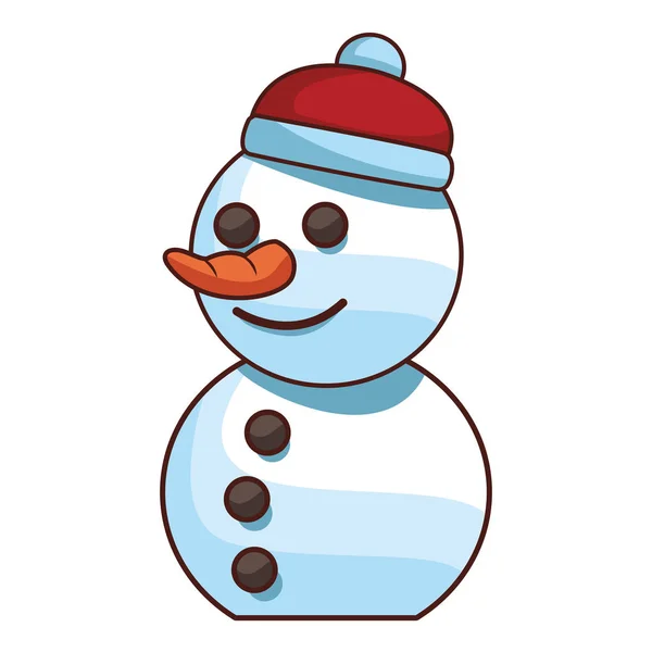 Різдвяний Сніговик Мультфільм Векторні Ілюстрації Графічний Дизайн — стоковий вектор
