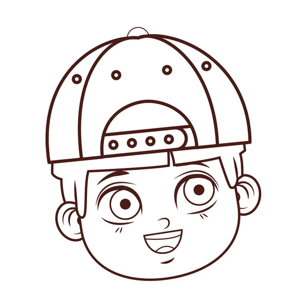 Cute Boy Face Cartoon Vector Illustration Graphic Design — Stock Vector