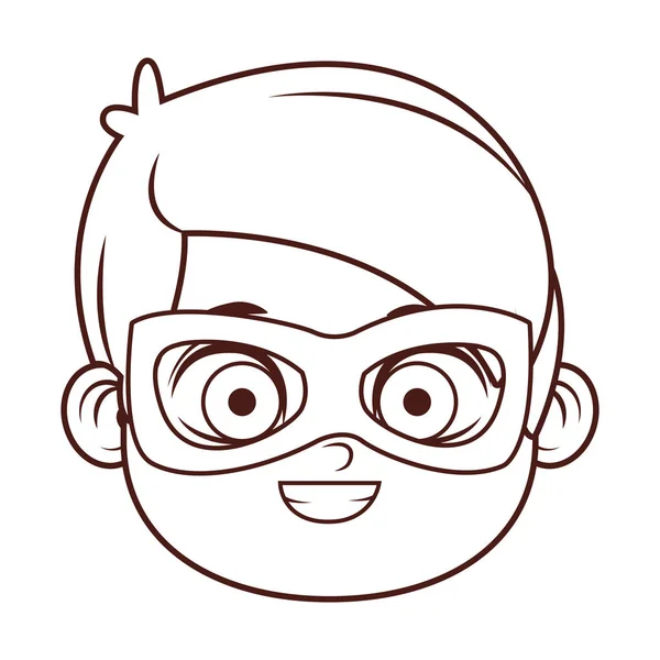 Cute Boy Face Cartoon Vector Illustration Graphic Design — Stock Vector