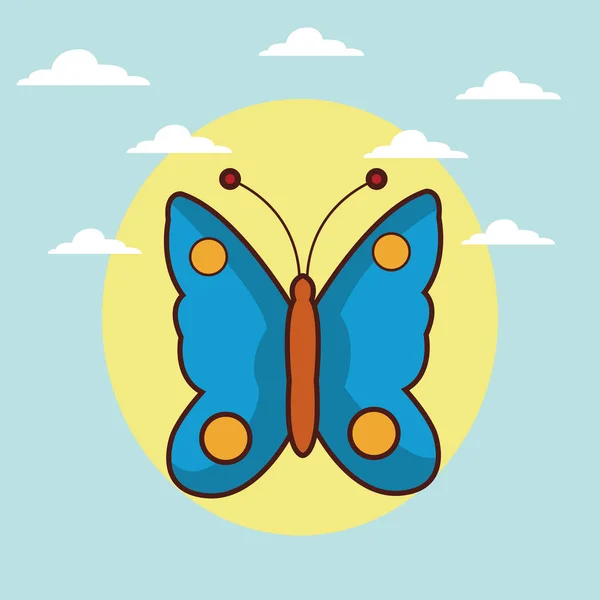 Niedlich Schmetterling Cartoon Vektor Illustration Grafik Design — Stockvektor