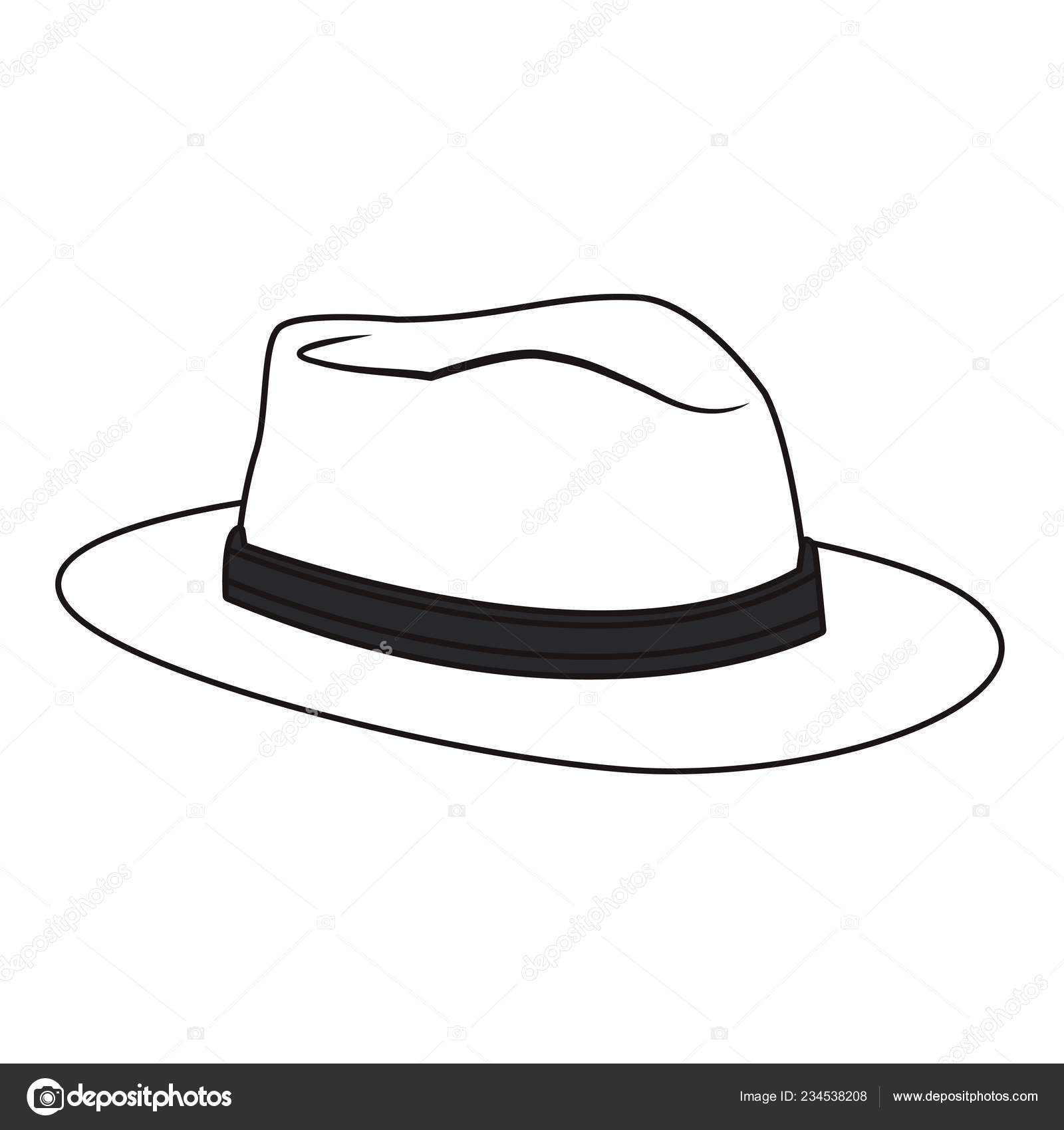 sombrero de hombre Sombrero de hombre clásico negro con ala. ilustración  vectorial, elemento de diseño plano, estilo de dibujos animados 6873334  Vector en Vecteezy
