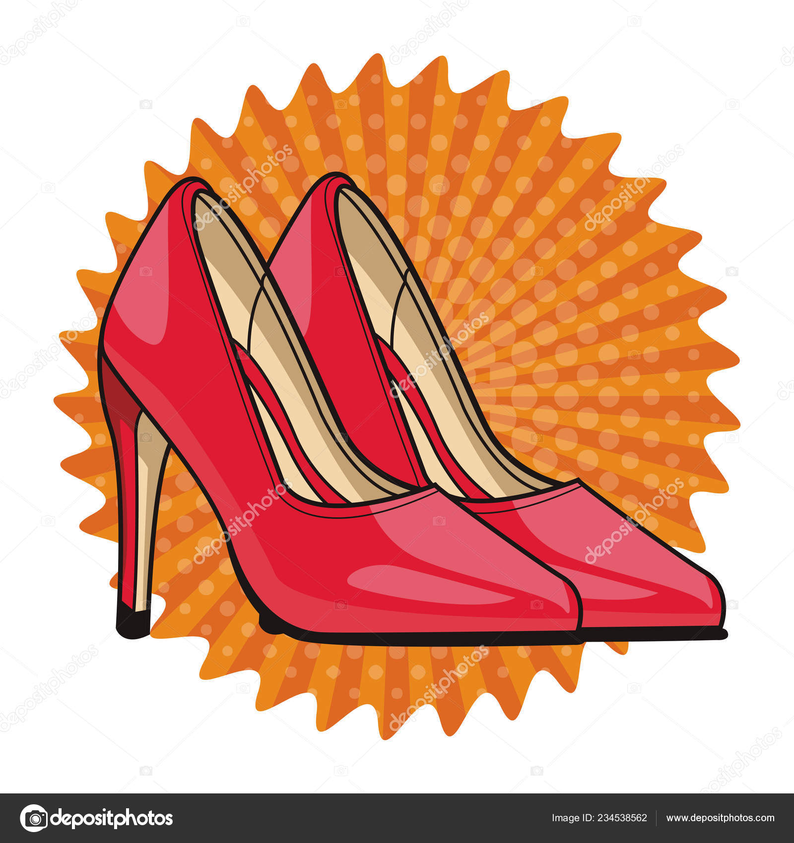 Vector Illustration Cute Cartoon High Heel Stock Vector (Royalty Free)  553203829 | Shutterstock