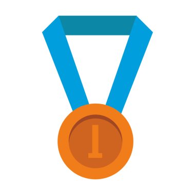 Madalya birinci izole karikatür vektör çizim grafik tasarım