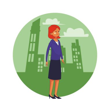 Genç kadın karikatür vektör çizim grafik tasarım