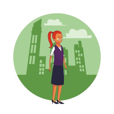 Genç kadın karikatür vektör çizim grafik tasarım