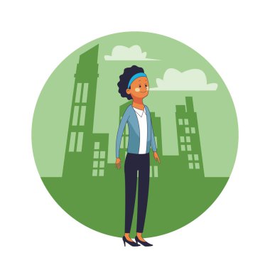 Genç kadın karikatür vektör çizim grafik tasarım