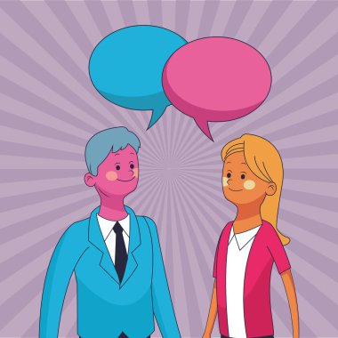 Genç çift çizgi film vektör çizim grafik tasarım