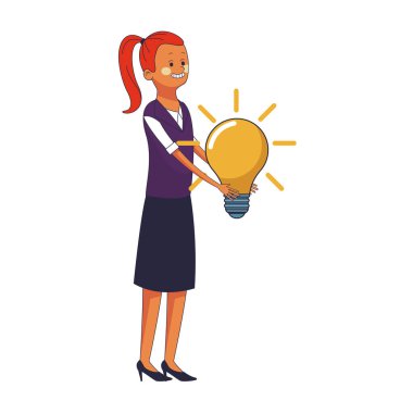 Genç kadın karikatür vektör çizim grafik tasarım