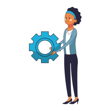 Genç kadın destek karikatür vektör çizim grafik tasarım