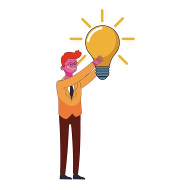 Genç adam vücut karikatür vektör çizim grafik tasarım