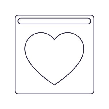 kalp kare karikatür vektör çizim grafik tasarım