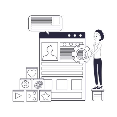 Executive işkadını karikatür vektör çizim grafik tasarım