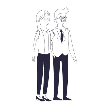 iş arkadaşları Yöneticiler karikatür vektör çizim grafik tasarım