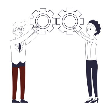 iş arkadaşları Yöneticiler karikatür vektör çizim grafik tasarım