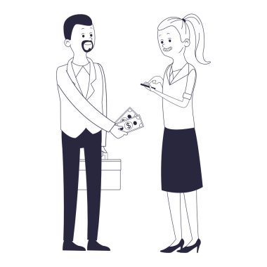 iş arkadaşları Yöneticiler karikatür vektör çizim grafik tasarım