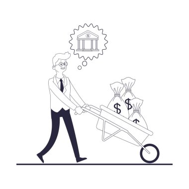 Executive işadamı karikatür vektör çizim grafik tasarım