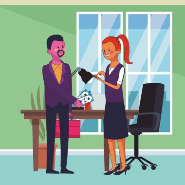 iş arkadaşları Yöneticiler karikatür vektör çizim grafik tasarım