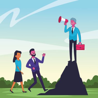 iş arkadaşları Yöneticiler karikatür vektör çizim grafik tasarım