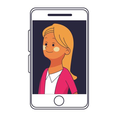 Genç kadın karikatür vektör çizim grafik tasarım