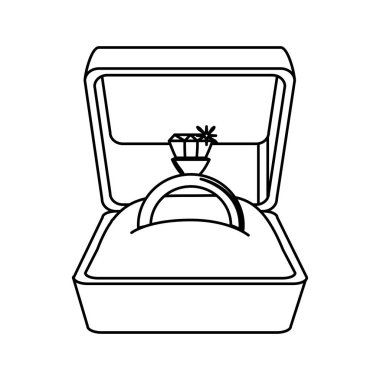 Alyans kutusunda siyah beyaz vektör çizim grafik tasarım