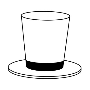 Vintage erkek şapka siyah beyaz vektör çizim grafik tasarım