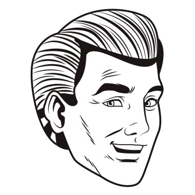 pop sanat adam yüz karikatür vektör çizim grafik tasarım