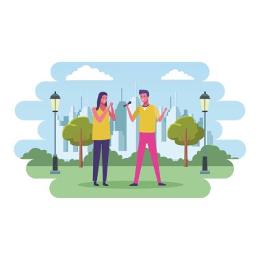 Kaç şarkı mikrofon vektör çizim grafik tasarım ile Park