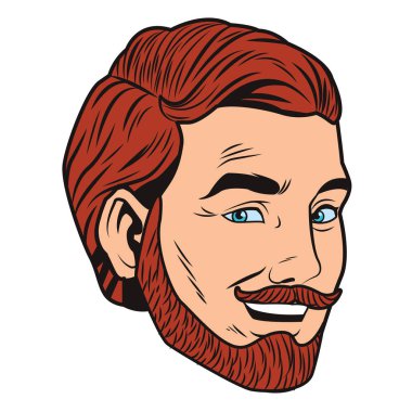 pop sanat adam yüz sakal karikatür vektör çizim grafik tasarım ile