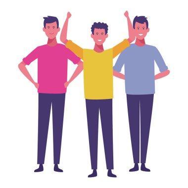 Gitar çalmak ve çizgi film dans arkadaşlar resimde grafik tasarım vektör