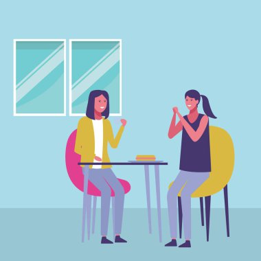 Arkadaşlar daire vektör çizim grafik tasarım zamanında paylaşımı