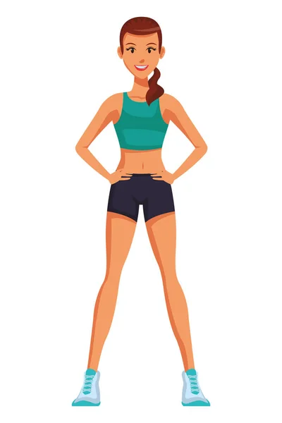 Fitness Frau Cartoon Vektor Illustration Grafik Design — Stockvektor